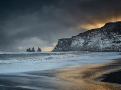 Black Beach Glow By Gordon Watson