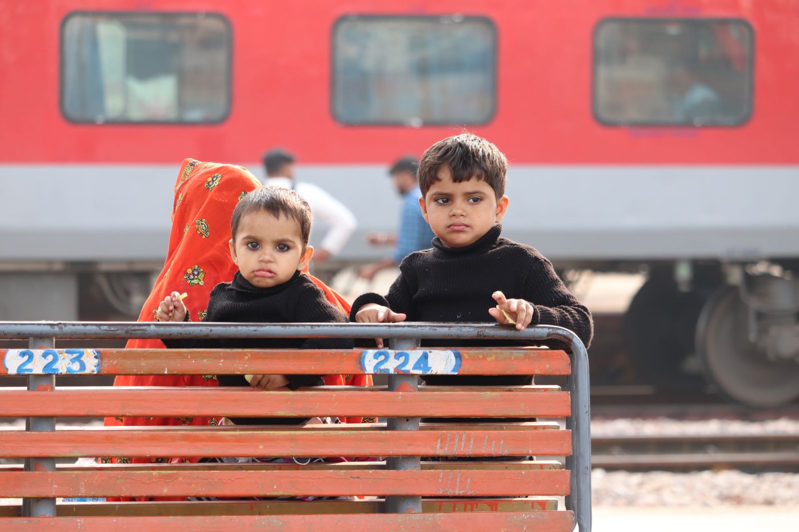 Railway Children - Delhi by Janet Parker
