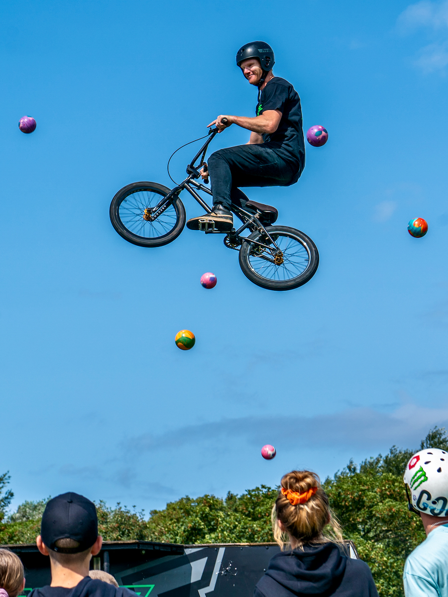 BMX Rider Flying Target by Chris Taylor