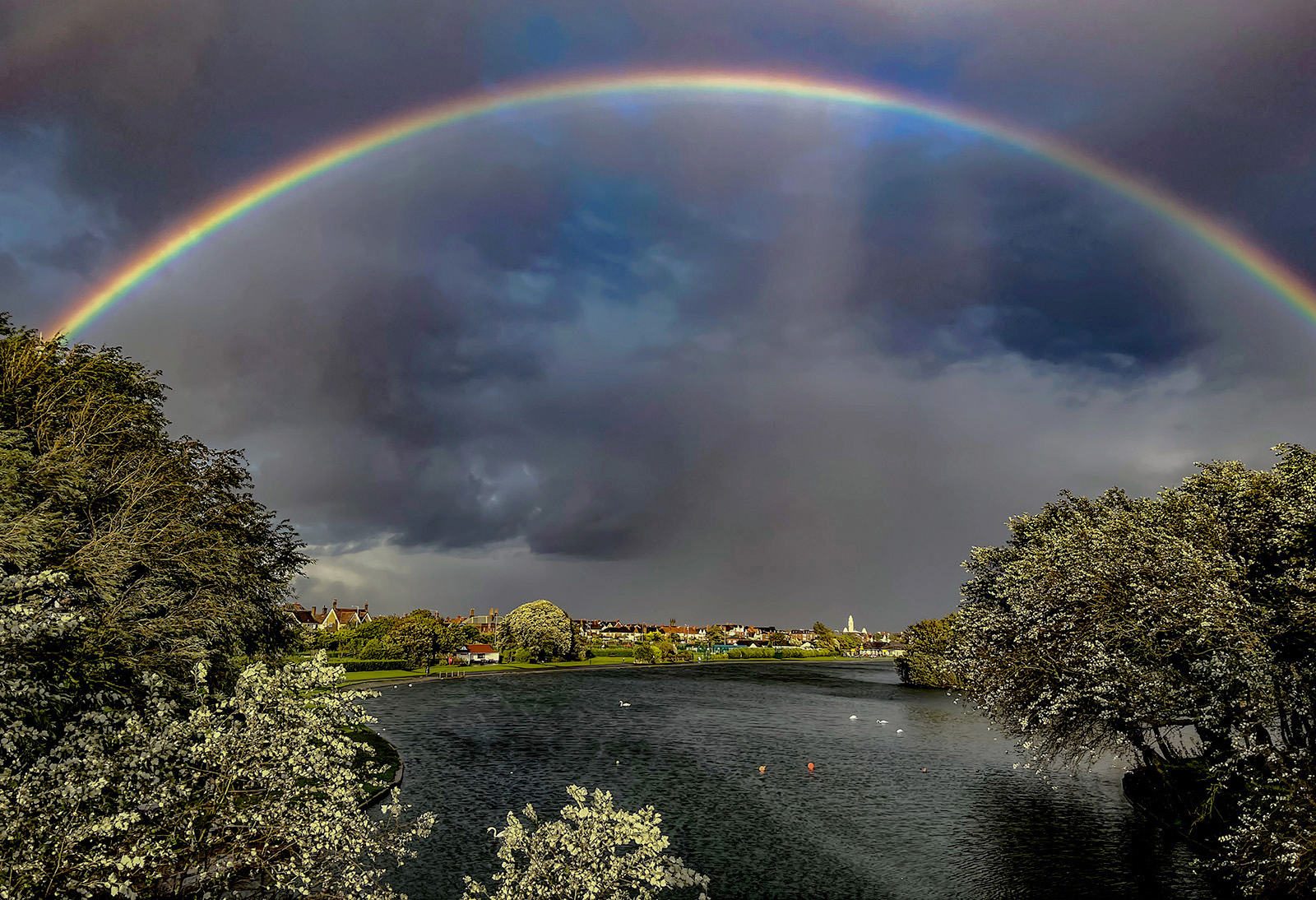Rainbow Over Fairhaven Lake by Peter Parnell