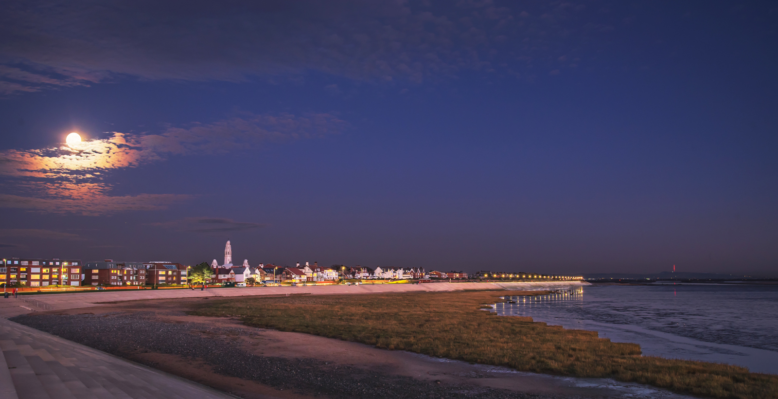Full Moon Over Granny's Bay And Church Scar by Simon Ray