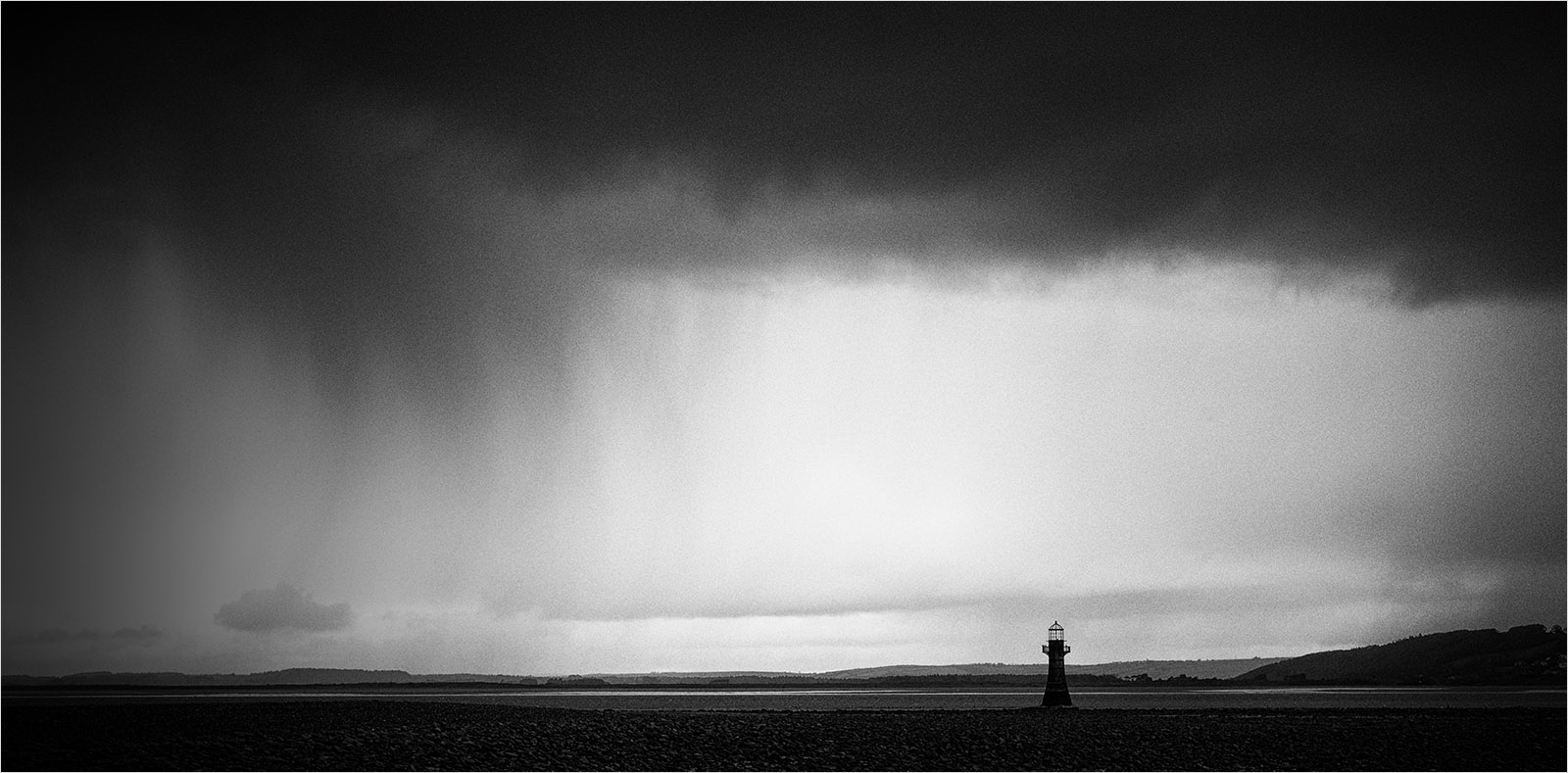 1st Place in Mono Digital - Approaching Storm Over Whiteford Lighthouse - Gower by Mike Williamson