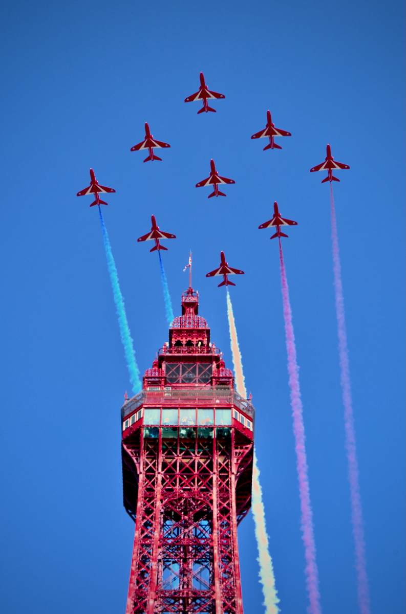 3rd Place in Colour Digital - Red Arrows Top The Tower by Chris Taylor