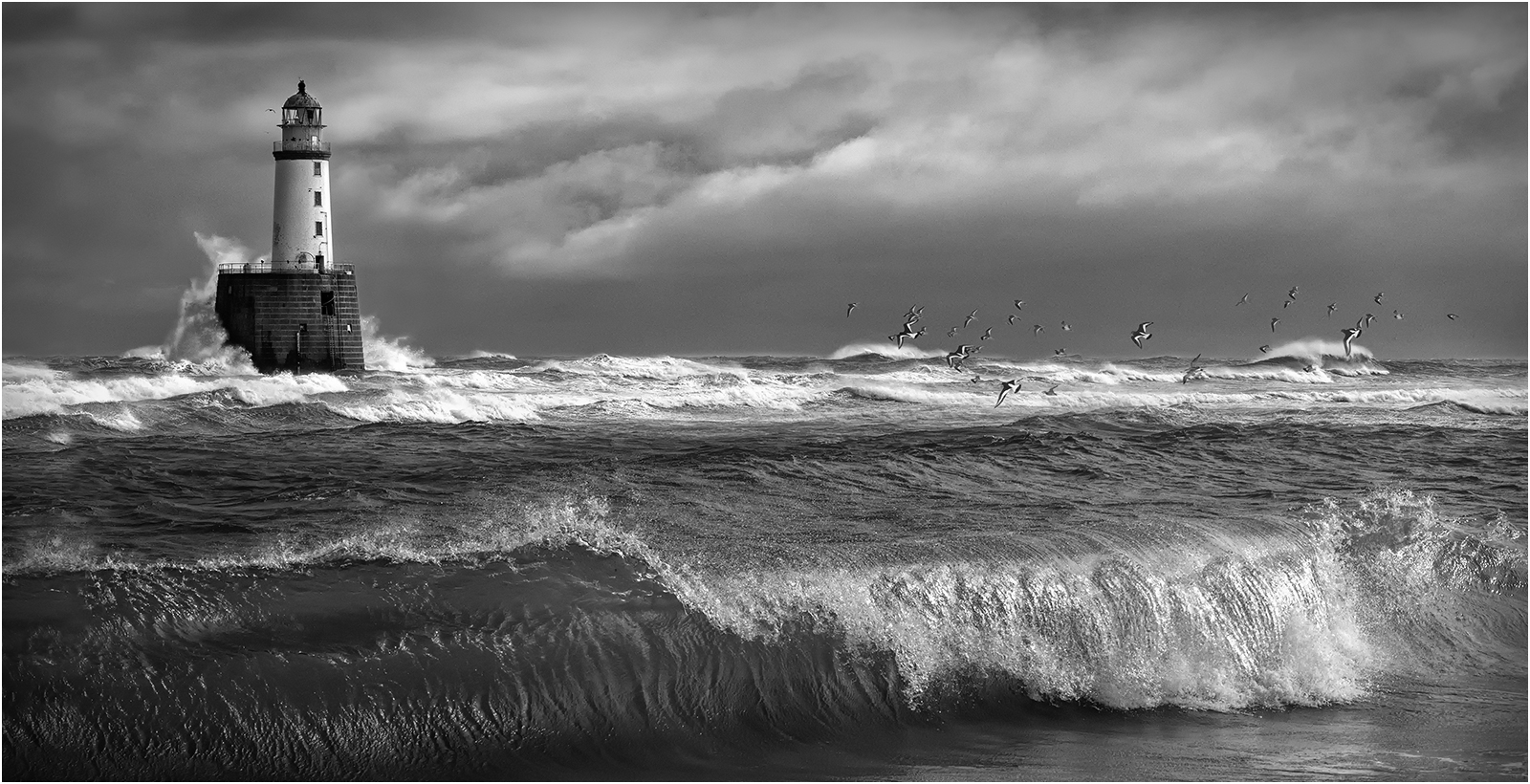 2nd Place in Mono Digital - Rattray Head Lighthouse by Mike Williamson