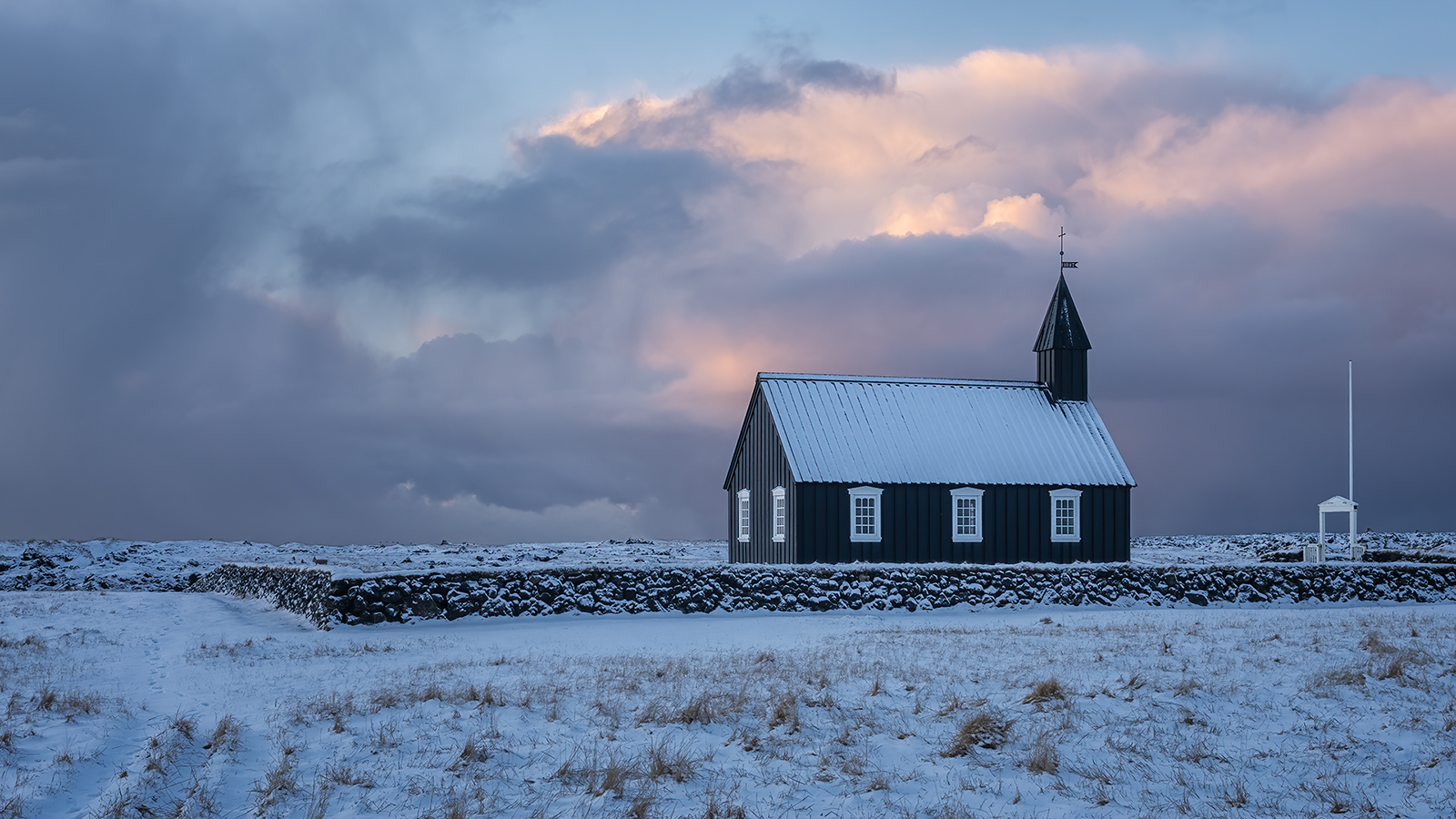 3rd Place in Scapes Digital - Budir Church At Sunrise by Carol Watson