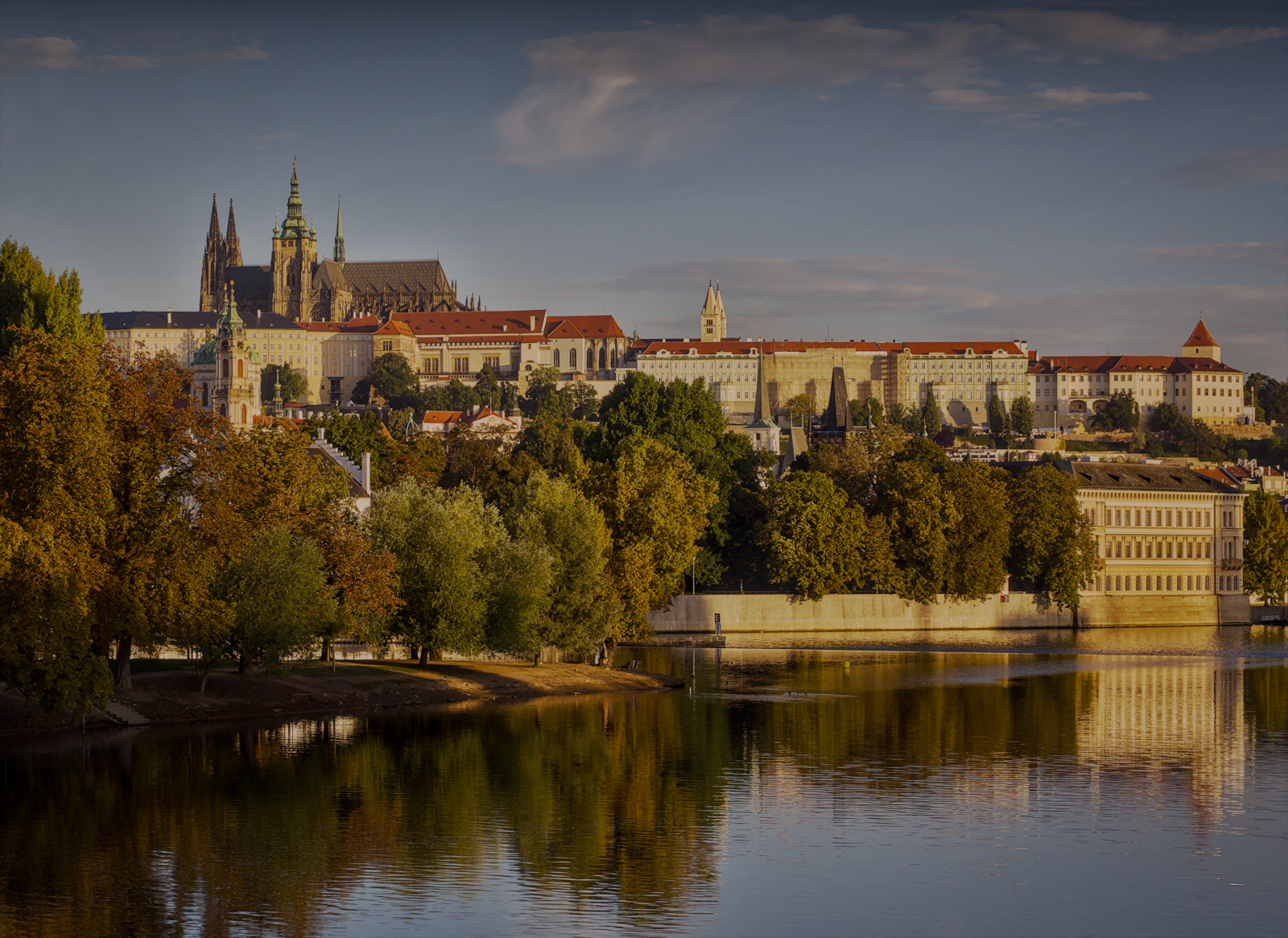 Golden Hour Prague Castle & River by Christine Round — Score: 17 pts