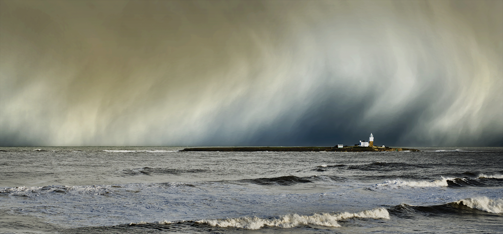 Snow Showers Over Coquet Island by Christine Round — Score: 19 pts