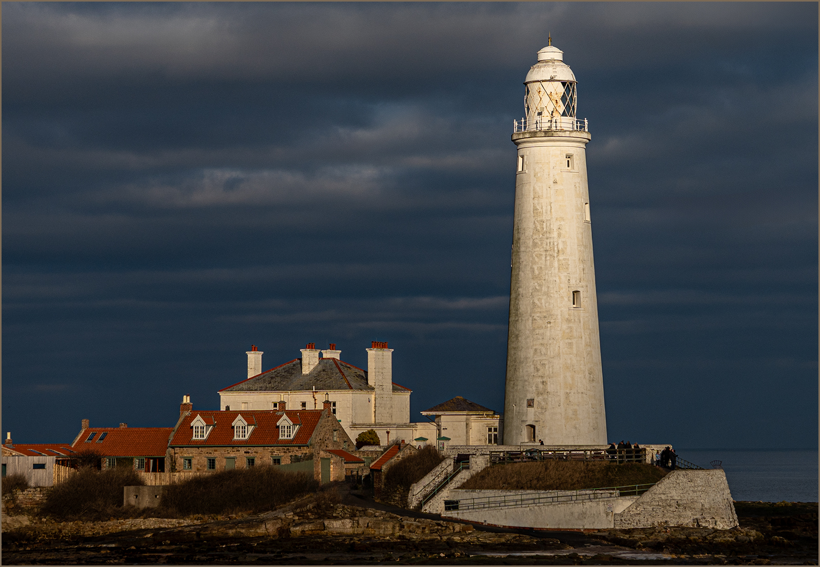 Late Afternoon At St Mary's Lighthouse by Sheila Giles — Score: 17 pts