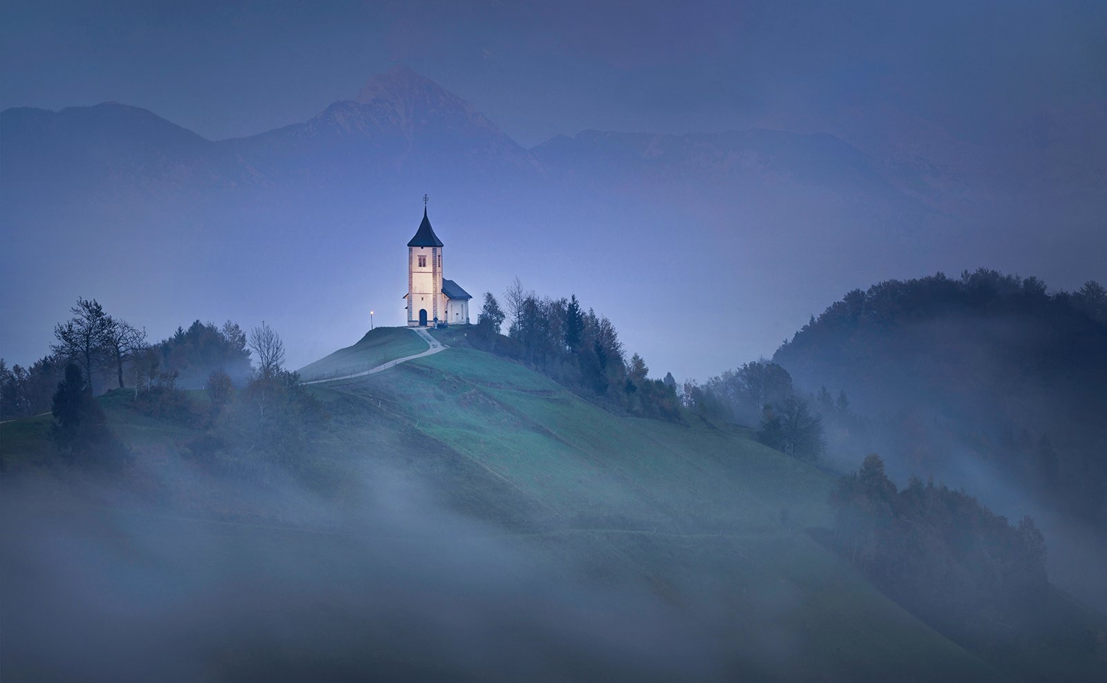 Highly Commended in Scapes Print - Jamnik Church In Mist by Gordon Watson