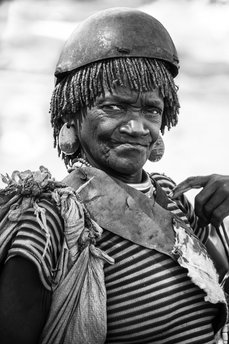 Commended in Mono Print - Hamer Tribeswoman Ethiopia by Mary Kirkby