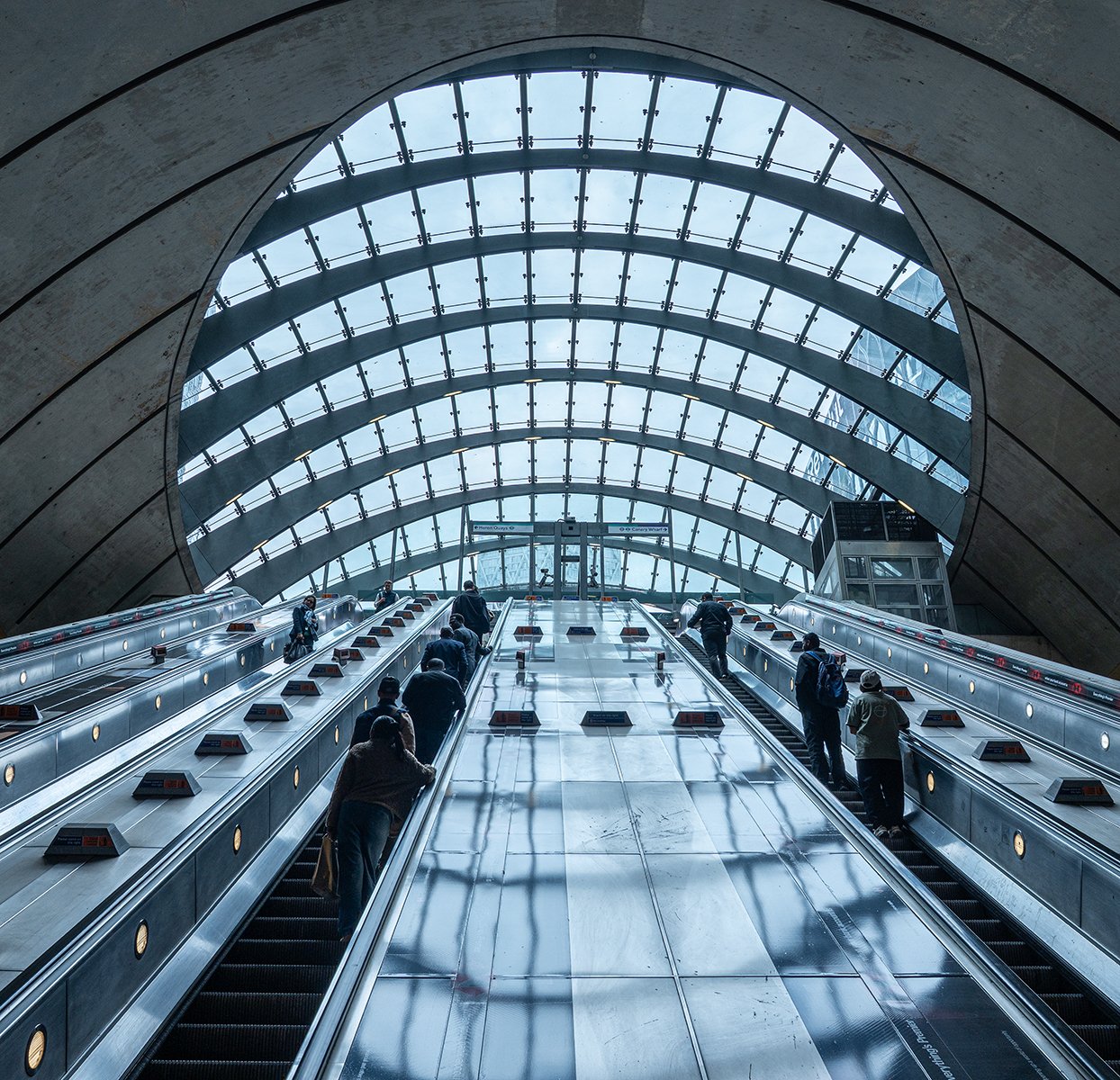 Commended in Scapes Print - Escalators by Sheila Giles